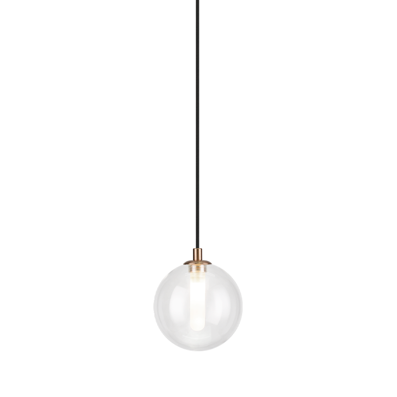 Steel Frame with Glass Globe Pendant