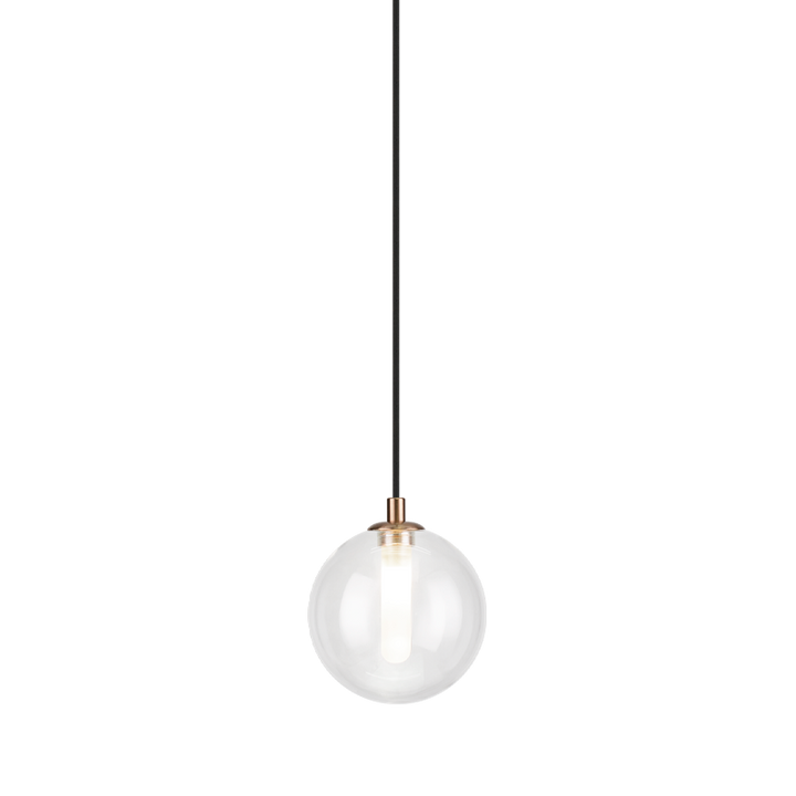 Steel Frame with Glass Globe Pendant