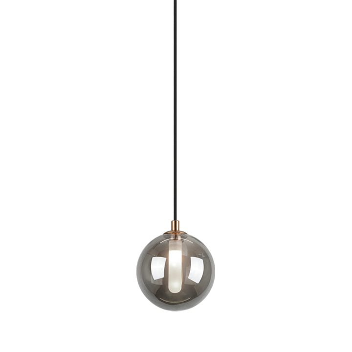 Steel Frame with Glass Globe Pendant