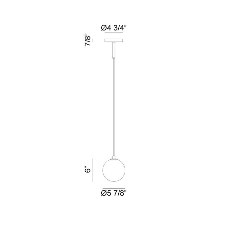 Steel Frame with Glass Globe Pendant