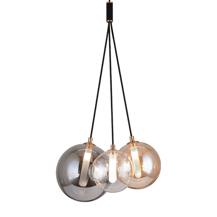 Steel Frame with Glass Globe Multi Pendant / Chandelier