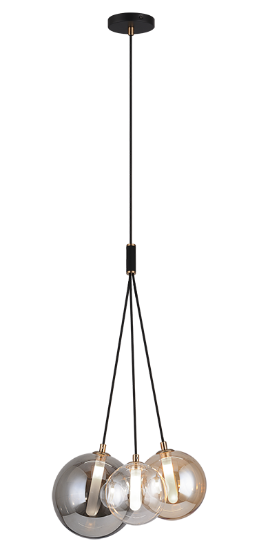 Steel Frame with Glass Globe Multi Pendant / Chandelier