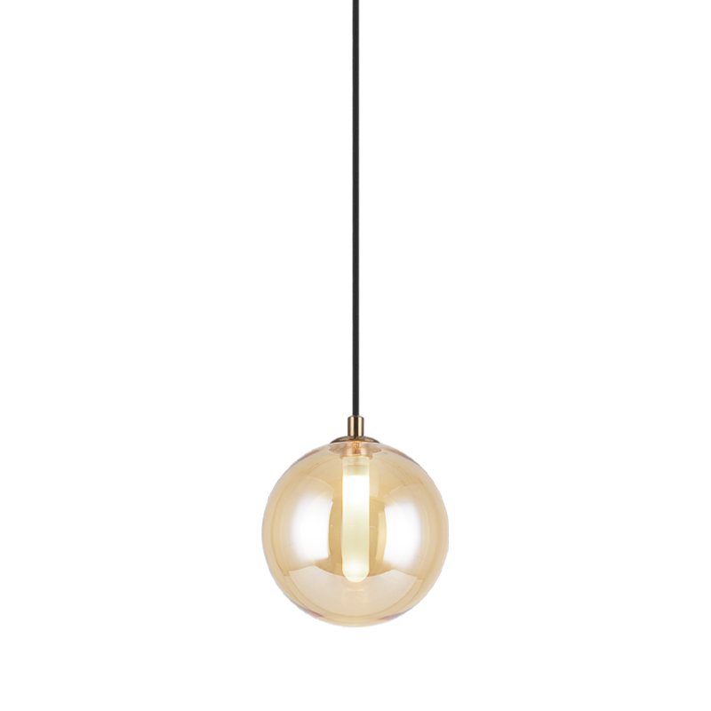 Steel Frame with Glass Globe Pendant