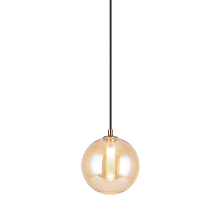Steel Frame with Glass Globe Pendant