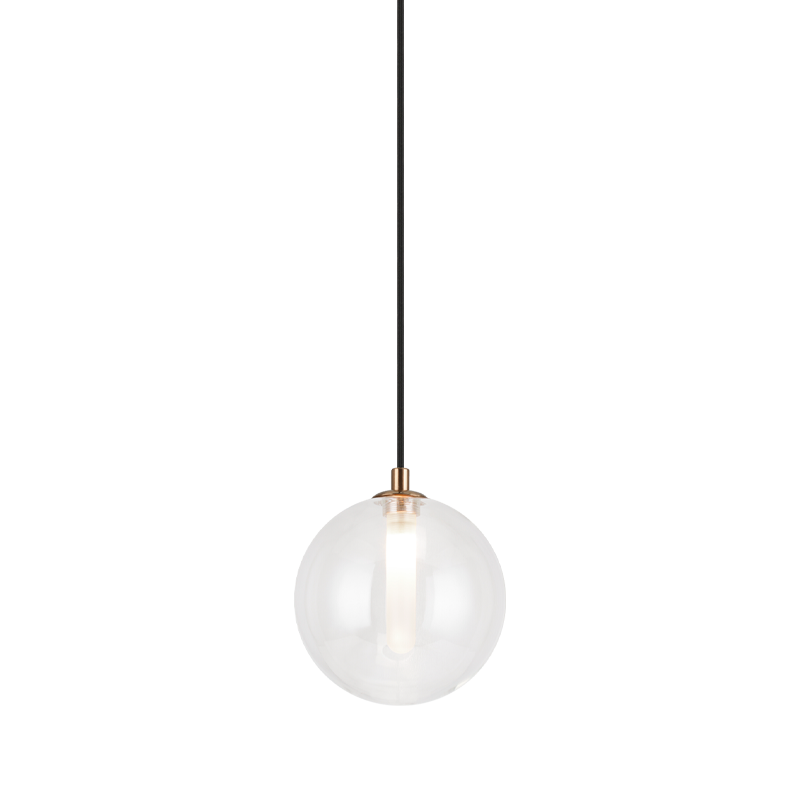 Steel Frame with Glass Globe Pendant