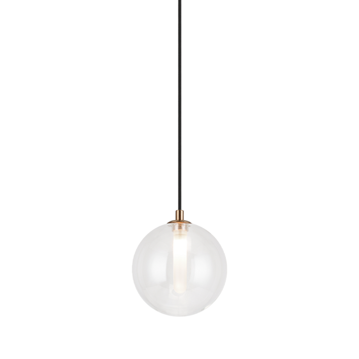 Steel Frame with Glass Globe Pendant