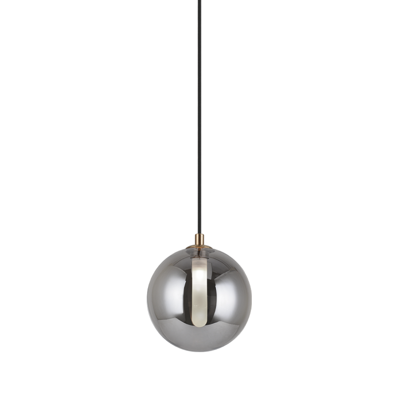 Steel Frame with Glass Globe Pendant