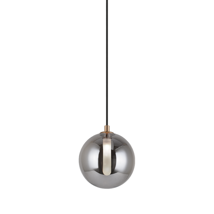 Steel Frame with Glass Globe Pendant
