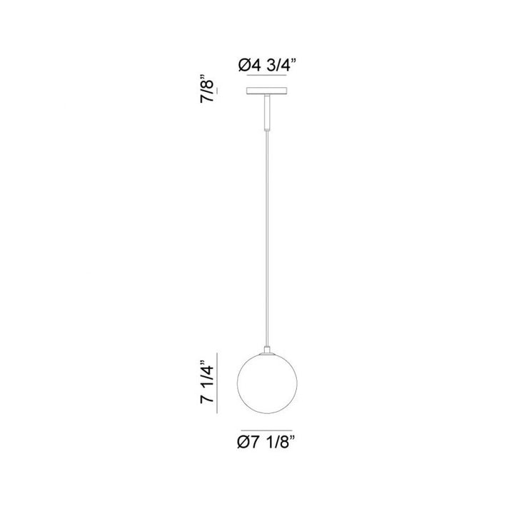 Steel Frame with Glass Globe Pendant