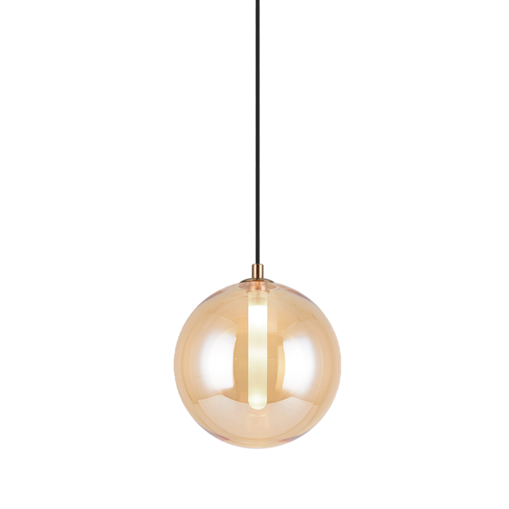 Steel Frame with Glass Globe Pendant