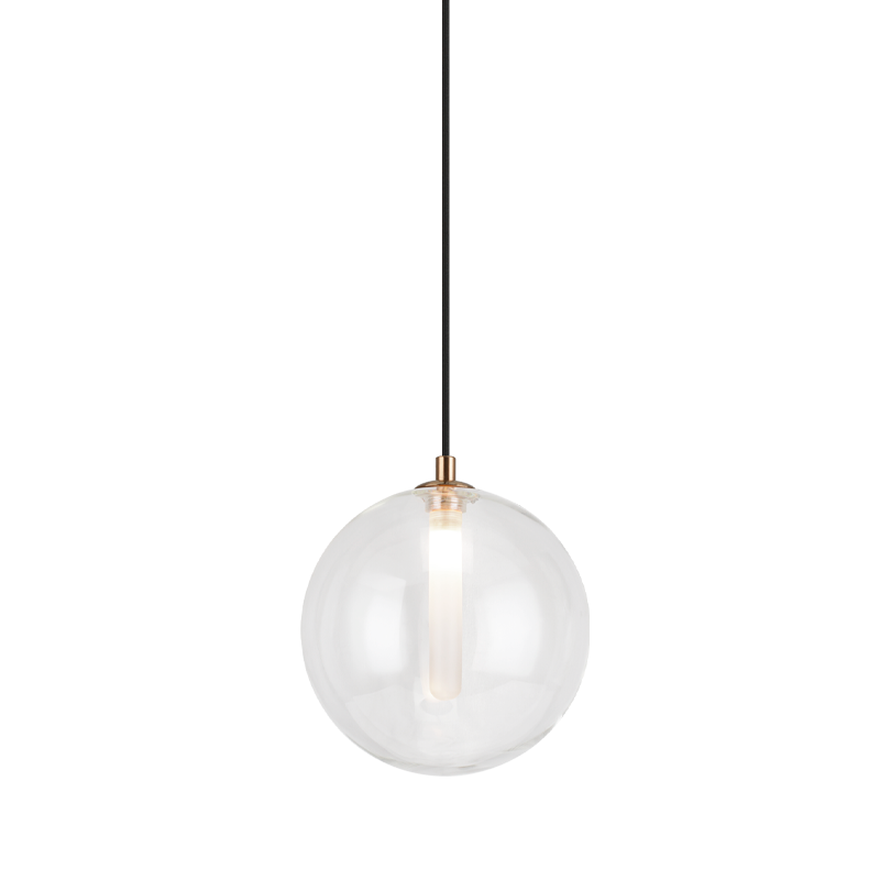 Steel Frame with Glass Globe Pendant