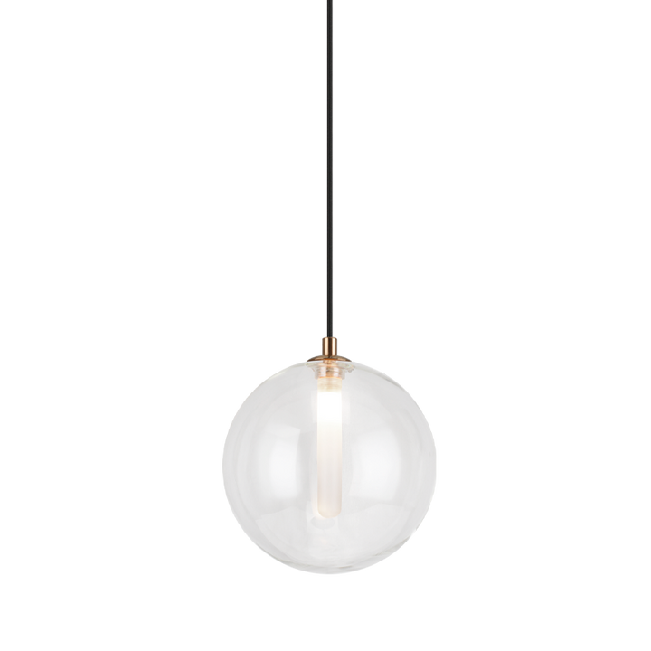 Steel Frame with Glass Globe Pendant