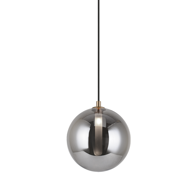 Steel Frame with Glass Globe Pendant