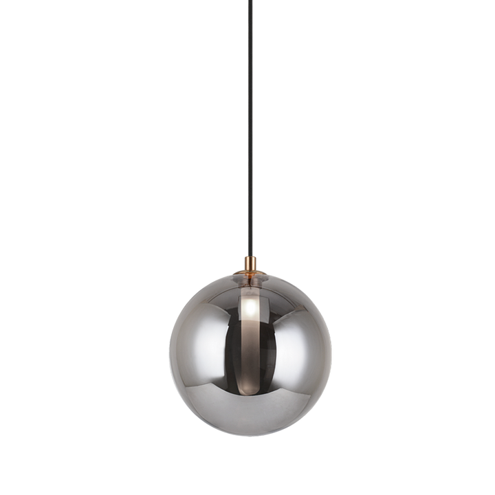 Steel Frame with Glass Globe Pendant