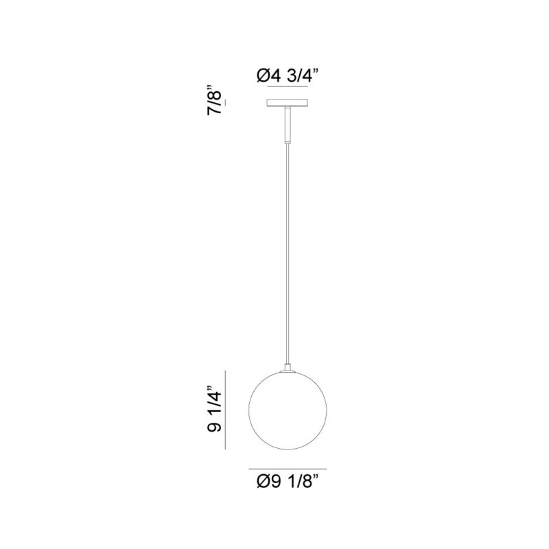 Steel Frame with Glass Globe Pendant