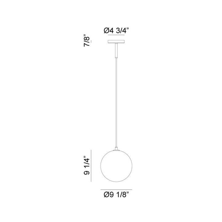 Steel Frame with Glass Globe Pendant