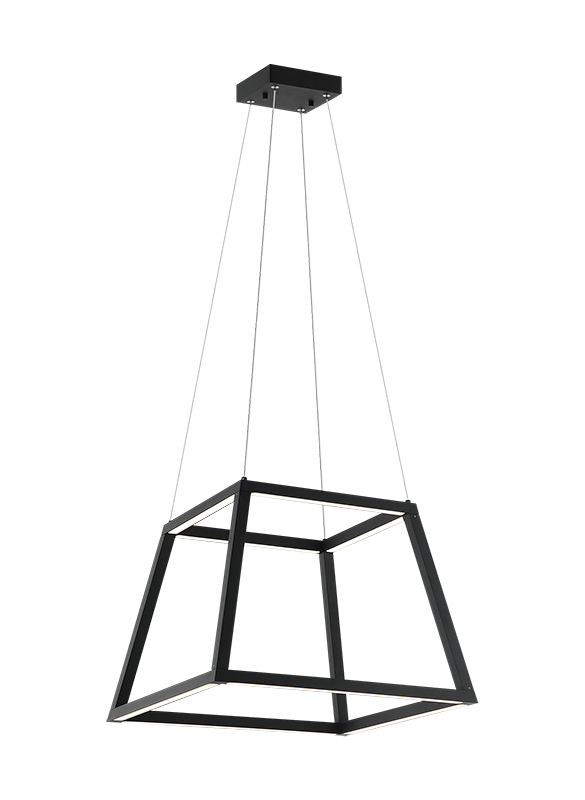 LED Steel Open Air Frame with Acrylic Diffuser Pendant