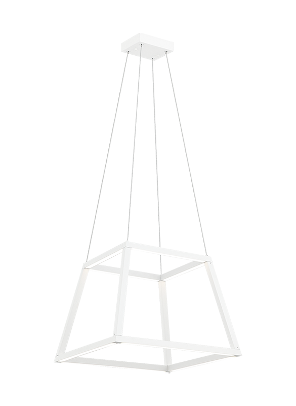 LED Steel Open Air Frame with Acrylic Diffuser Pendant