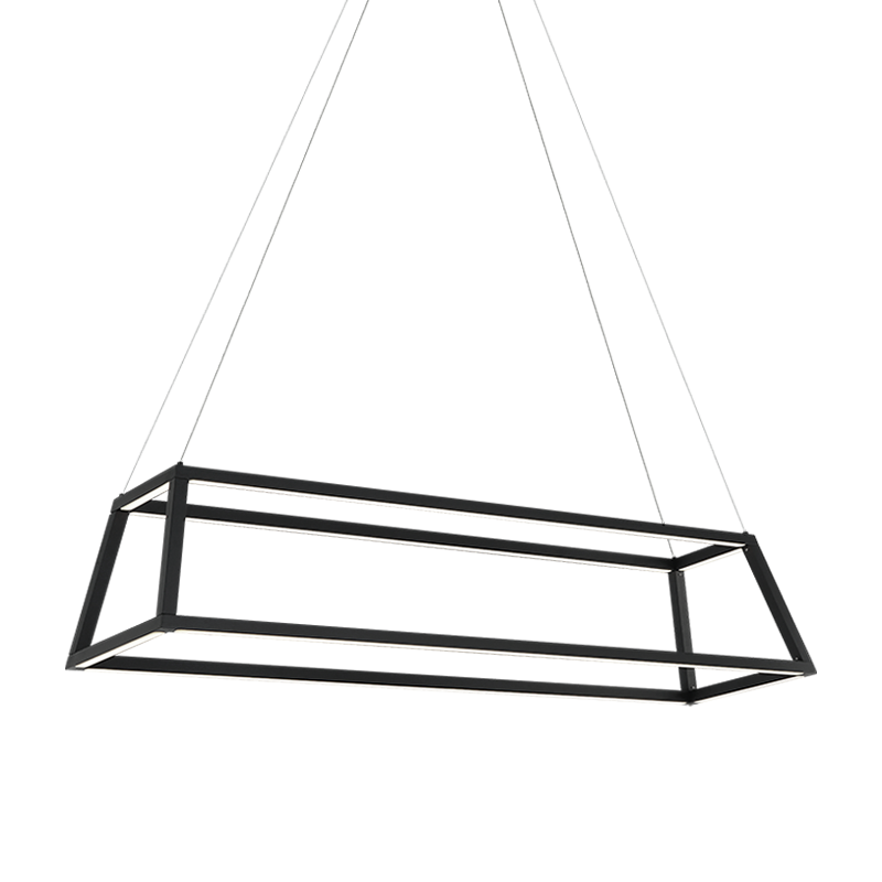 LED Steel Open Air Frame with Acrylic Diffuser Linear Chandelier