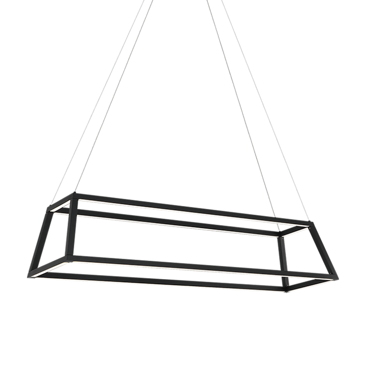 LED Steel Open Air Frame with Acrylic Diffuser Linear Chandelier