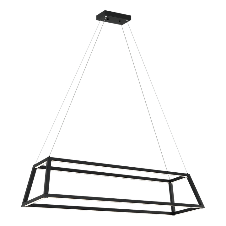 LED Steel Open Air Frame with Acrylic Diffuser Linear Chandelier