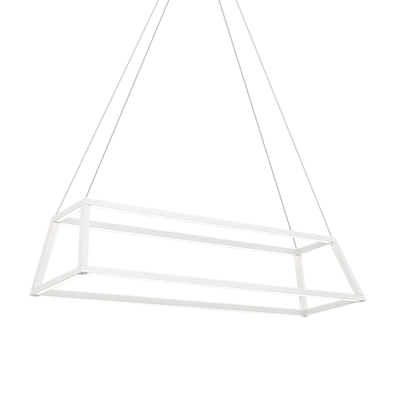 LED Steel Open Air Frame with Acrylic Diffuser Linear Chandelier
