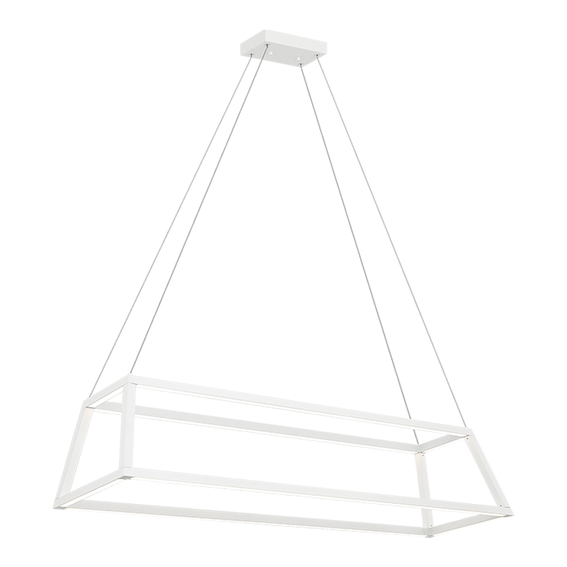 LED Steel Open Air Frame with Acrylic Diffuser Linear Chandelier