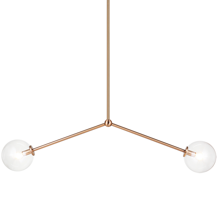 Steel Rod with Glass Globe Linear Pendant