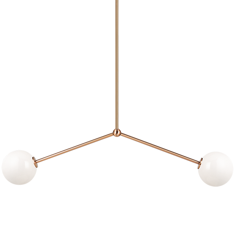 Steel Rod with Glass Globe Linear Pendant