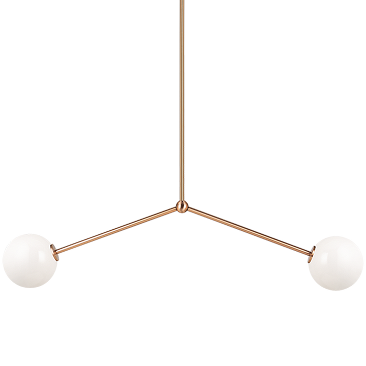 Steel Rod with Glass Globe Linear Pendant