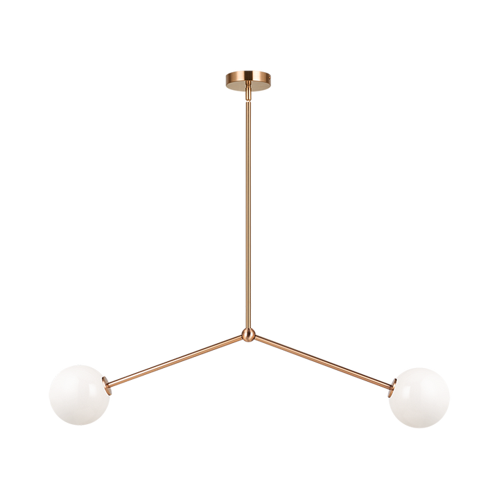 Steel Rod with Glass Globe Linear Pendant