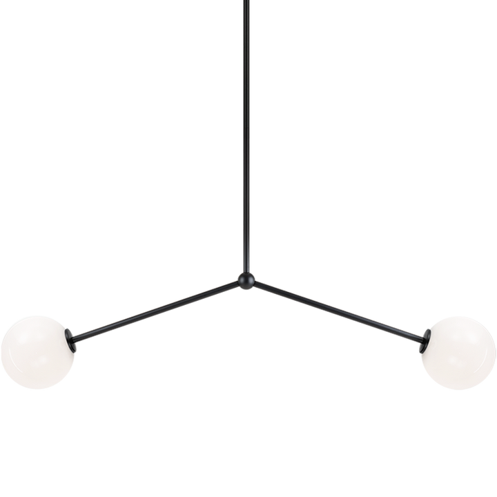 Steel Rod with Glass Globe Linear Pendant