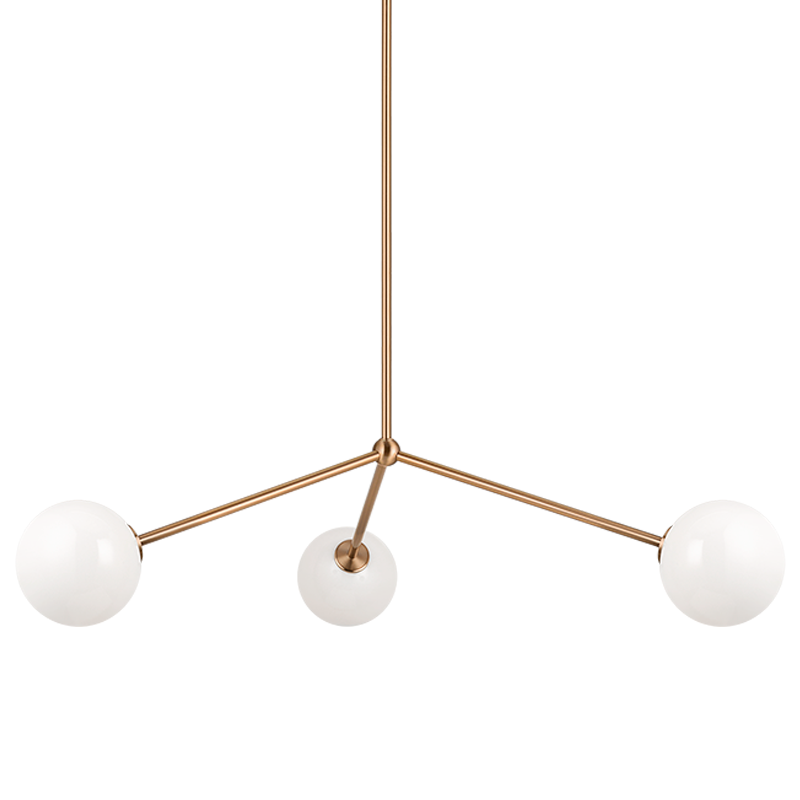 Steel Rod with Glass Globe Chandelier