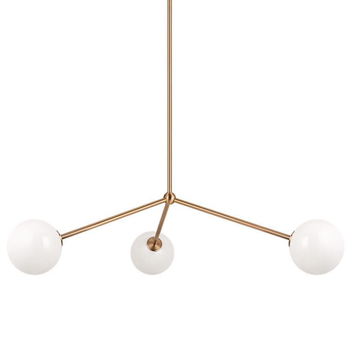Steel Rod with Glass Globe Chandelier