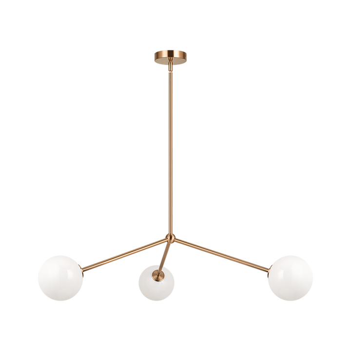 Steel Rod with Glass Globe Chandelier