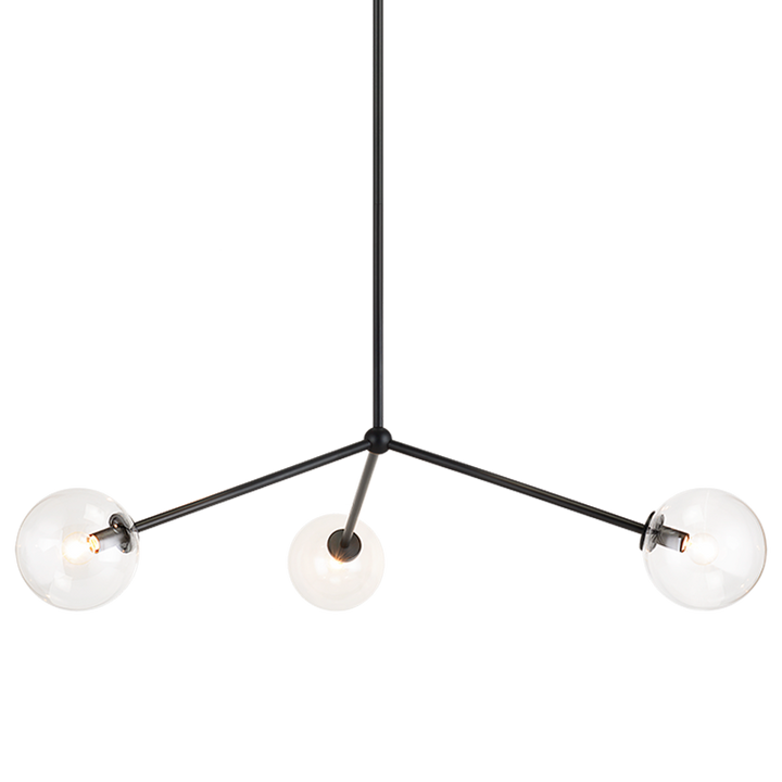 Steel Rod with Glass Globe Chandelier