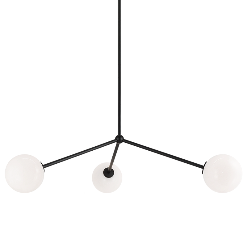Steel Rod with Glass Globe Chandelier