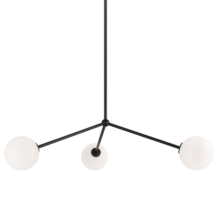 Steel Rod with Glass Globe Chandelier
