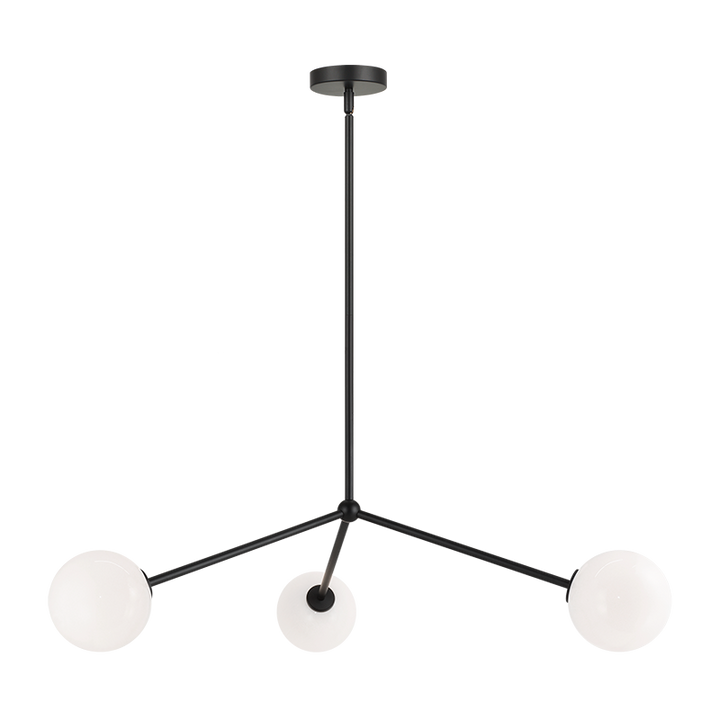 Steel Rod with Glass Globe Chandelier