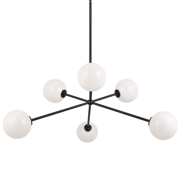 Steel Rod with Glass Globe Chandelier