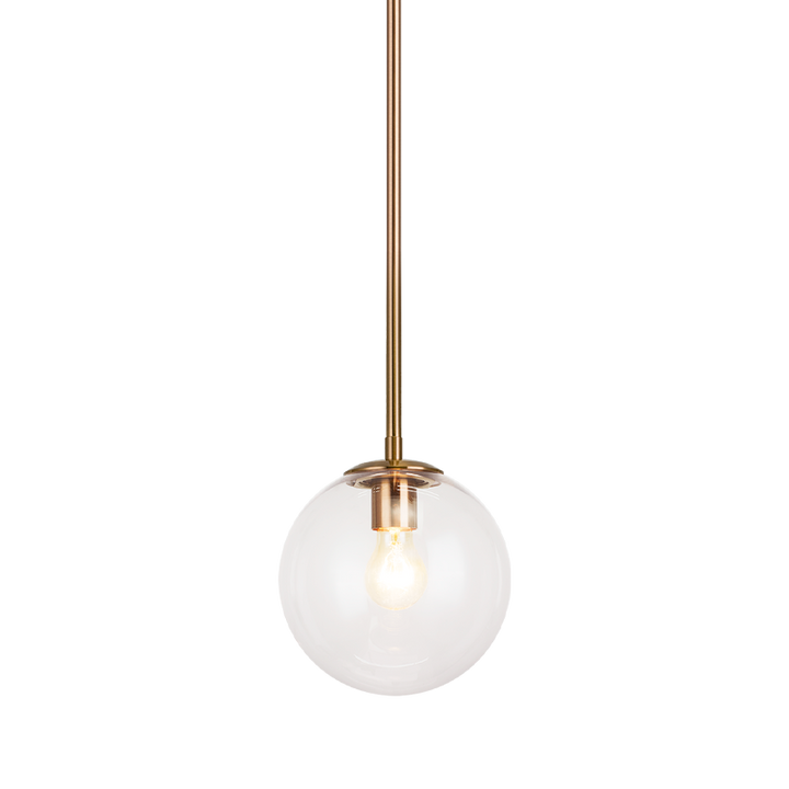 Steel Rod with Glass Globe Pendant