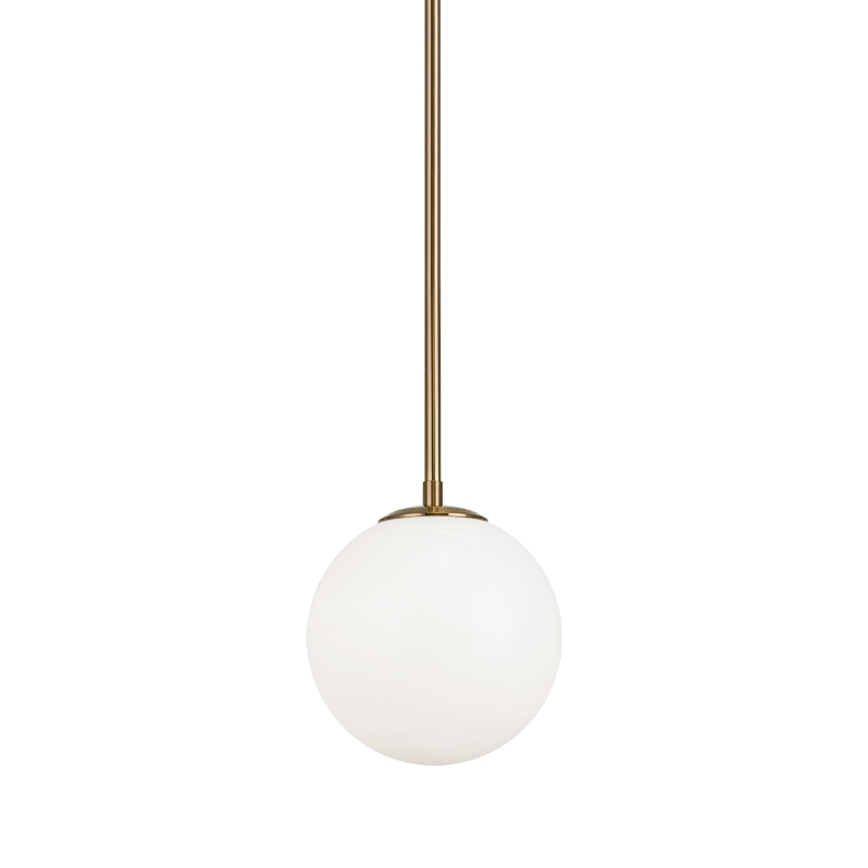 Steel Rod with Glass Globe Pendant