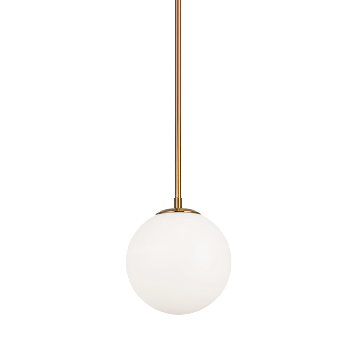 Steel Rod with Glass Globe Pendant