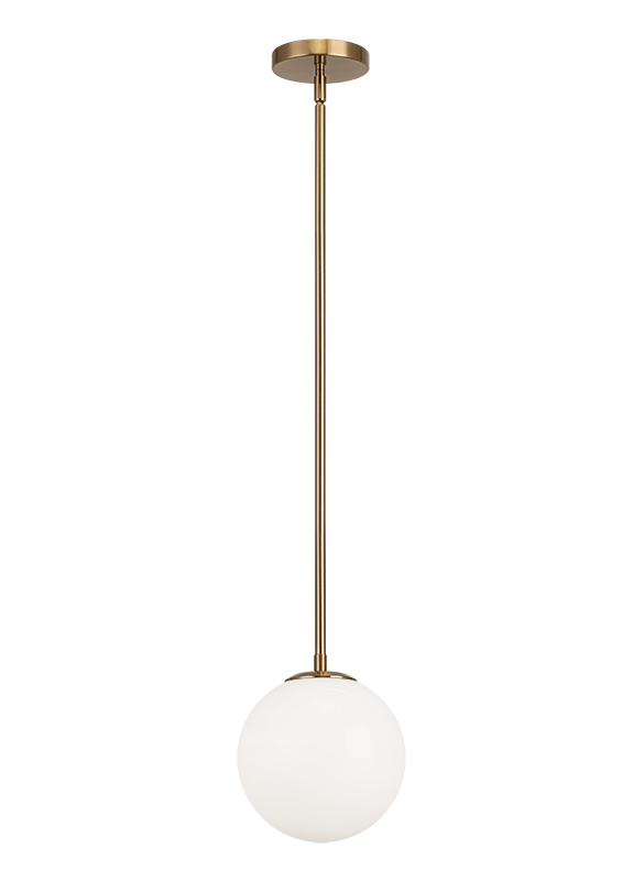 Steel Rod with Glass Globe Pendant