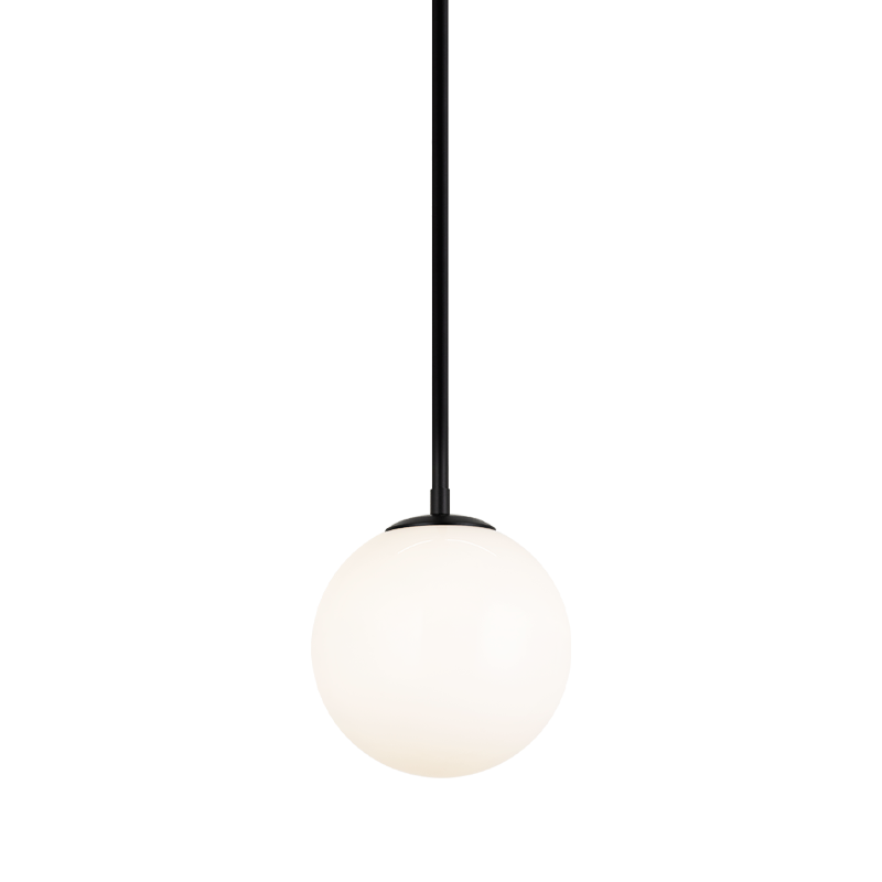 Steel Rod with Glass Globe Pendant