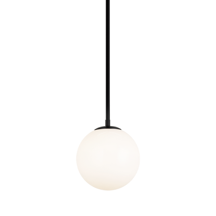 Steel Rod with Glass Globe Pendant