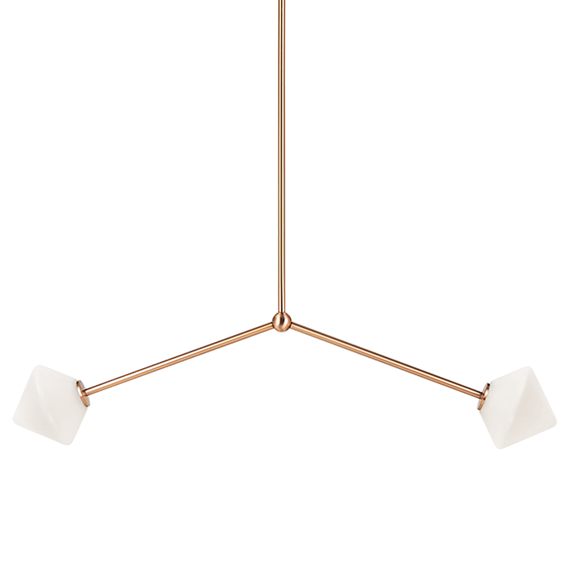 Steel Rod with Glass Shade Linear Pendant