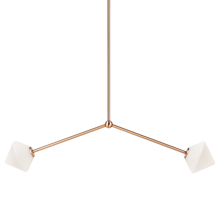 Steel Rod with Glass Shade Linear Pendant