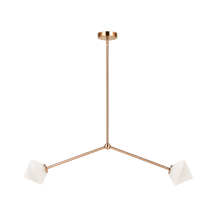 Steel Rod with Glass Shade Linear Pendant