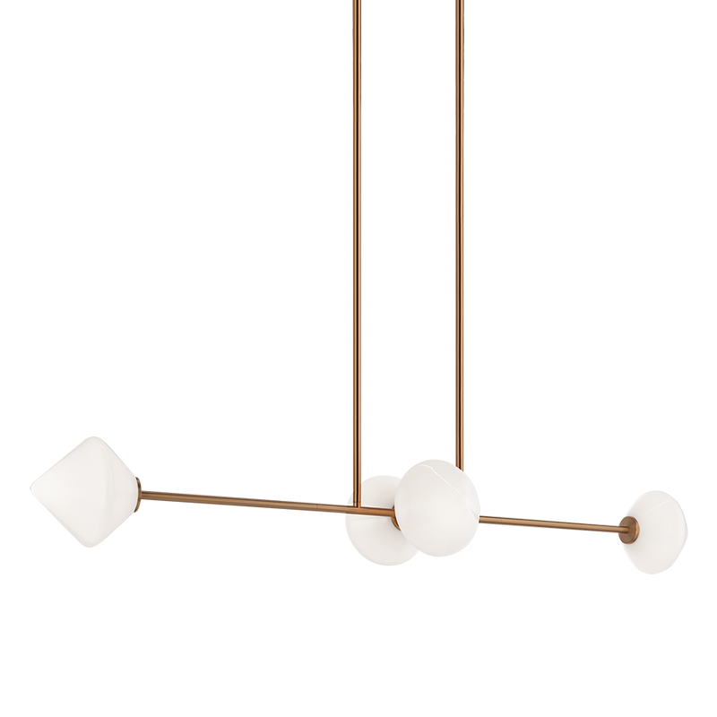 Steel Frame with Glass Globe Linear Pendant